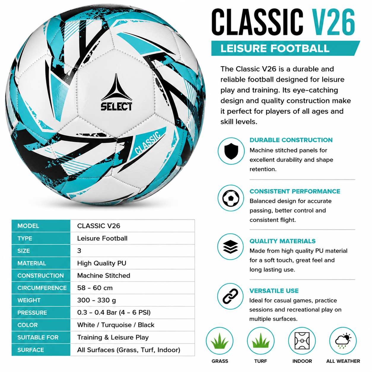 Select Classic V26 Soccer Ball