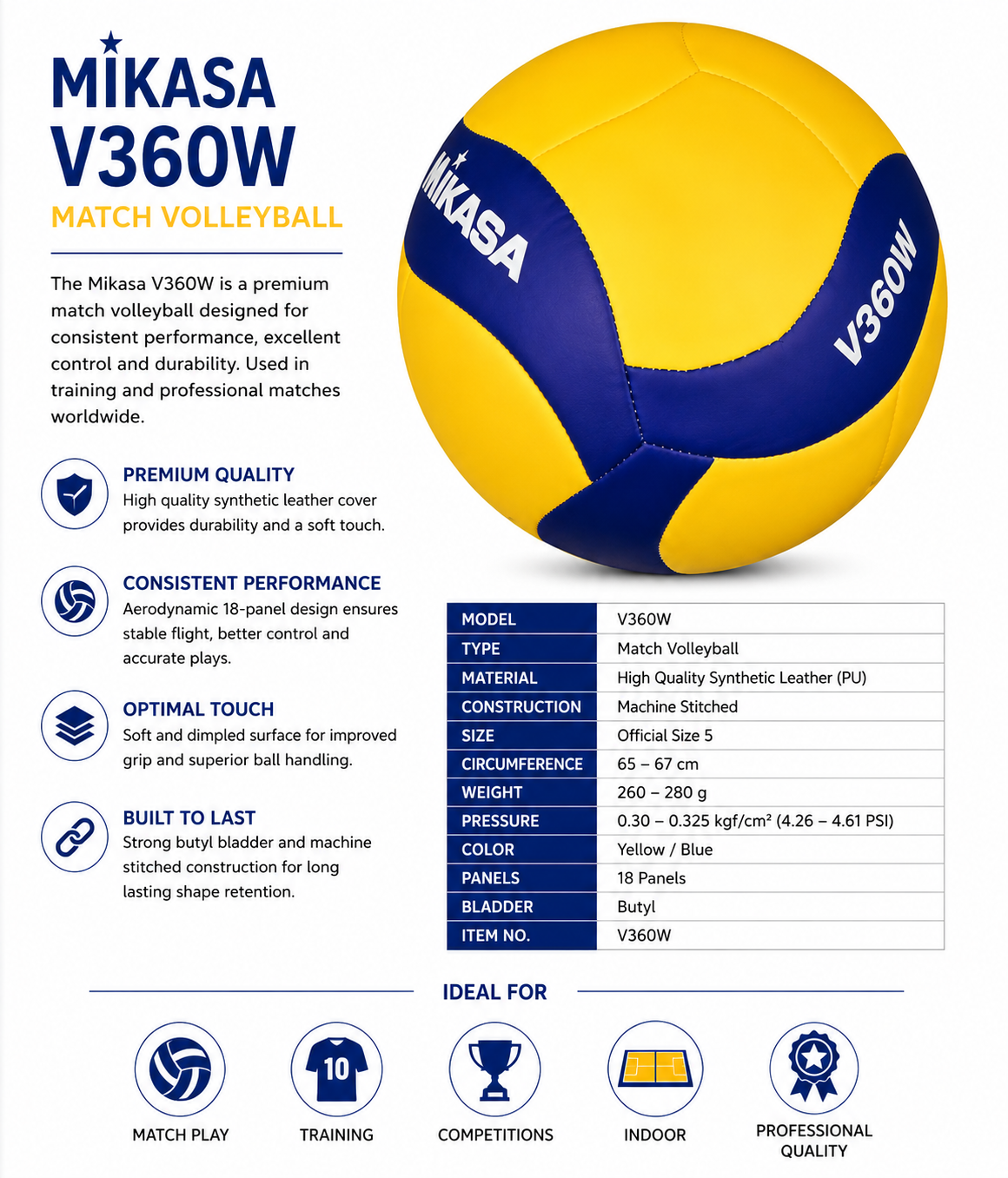 Mikasa V360W Volleyball